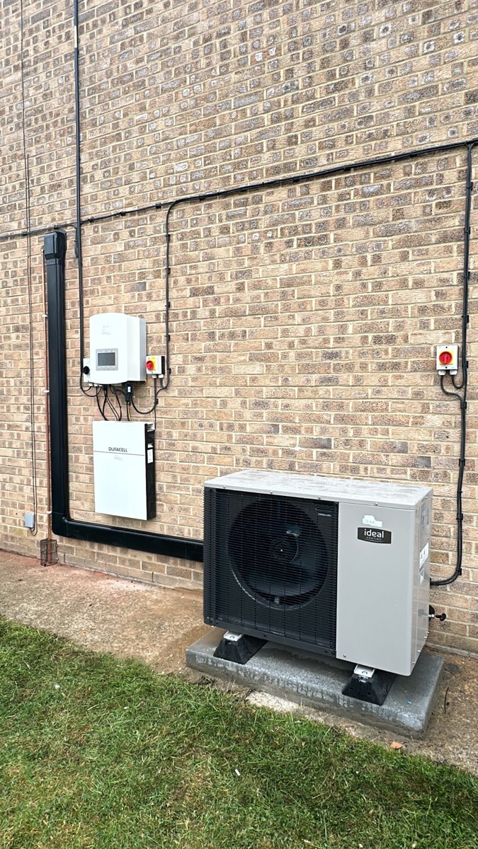 An air source heat pump at a home in Surrey