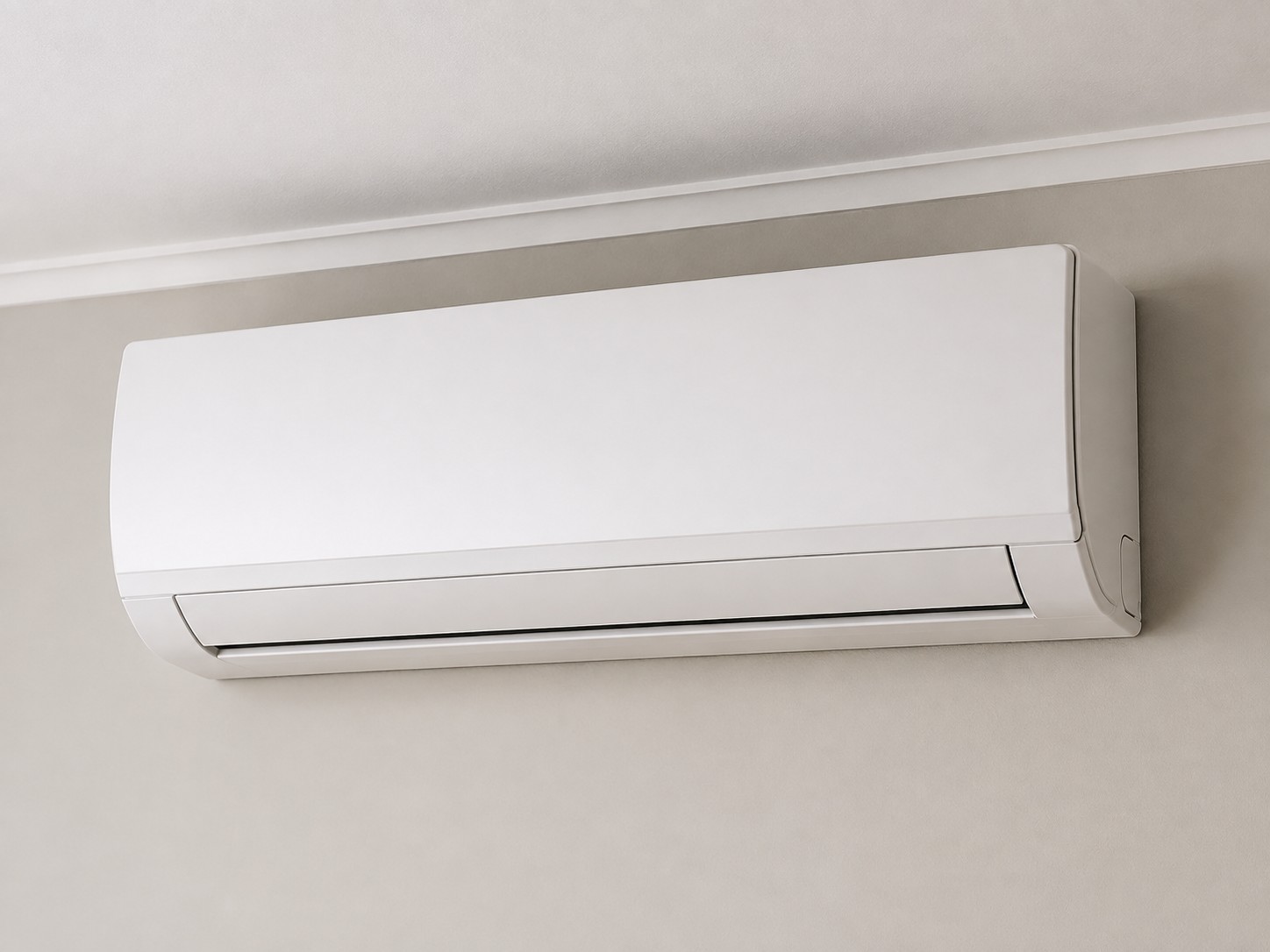 A slim wall-mounted indoor air conditioning unit
