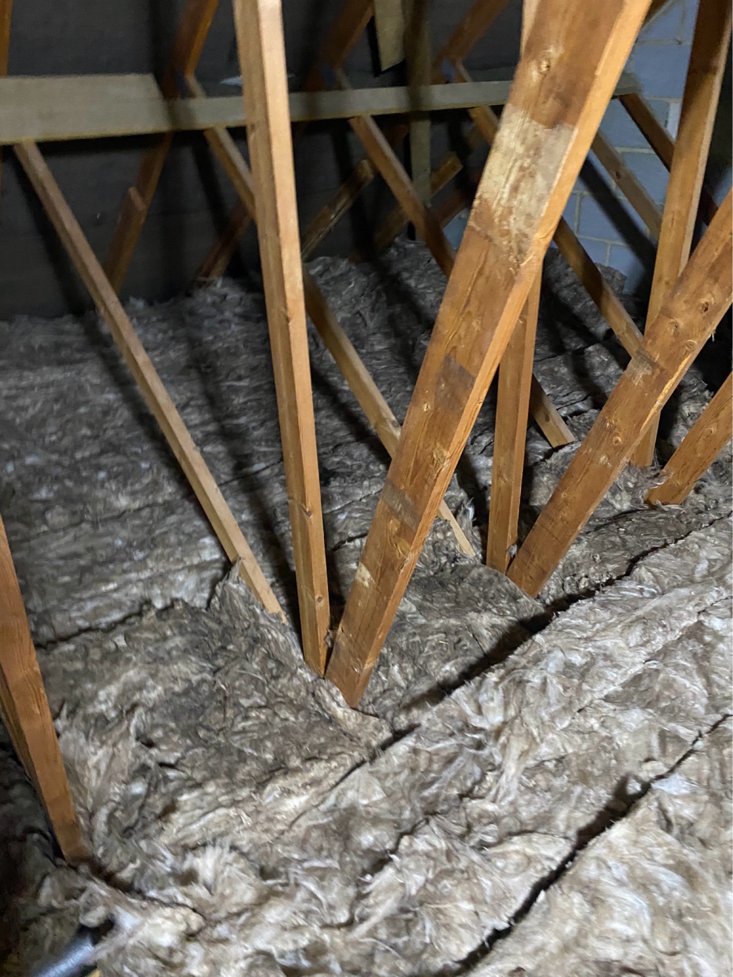 Mineral wool insulation in a domestic loft