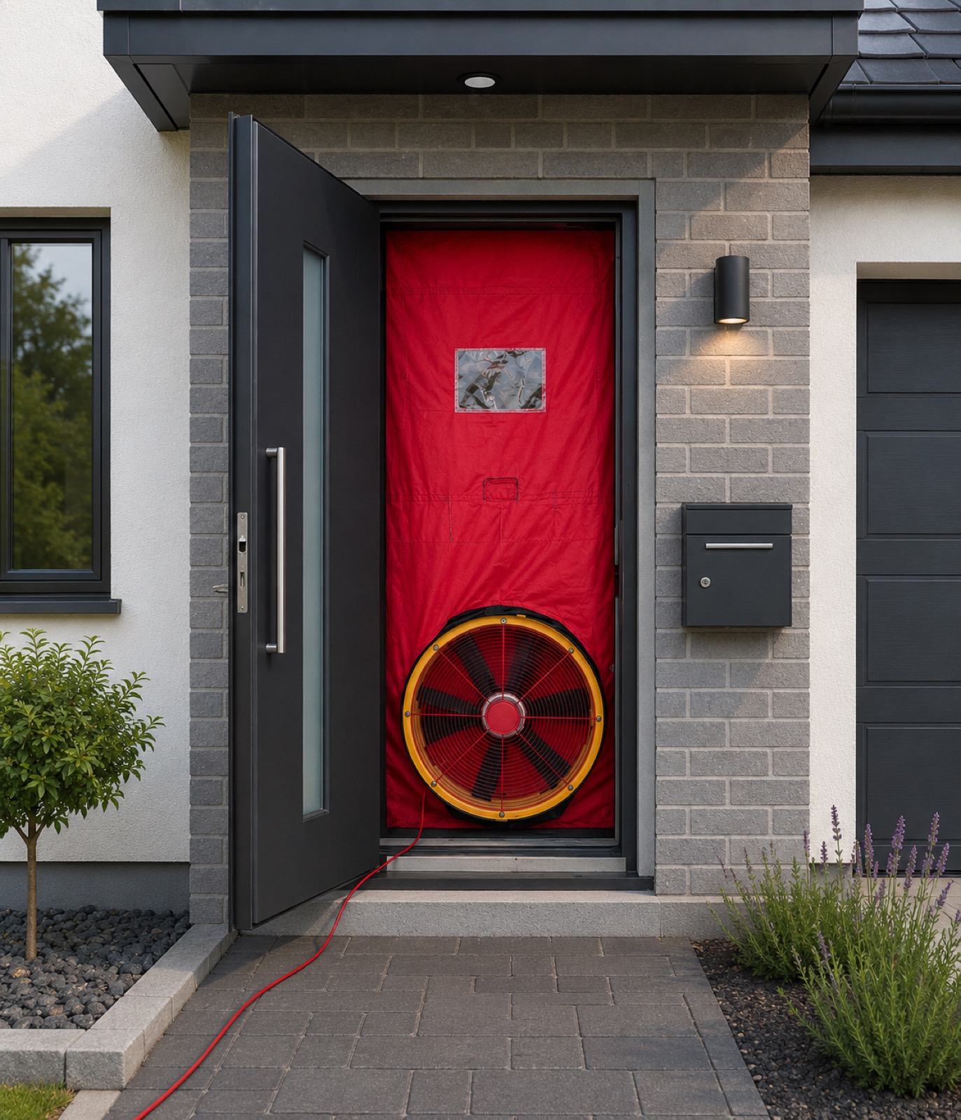 An air tightness test at a house